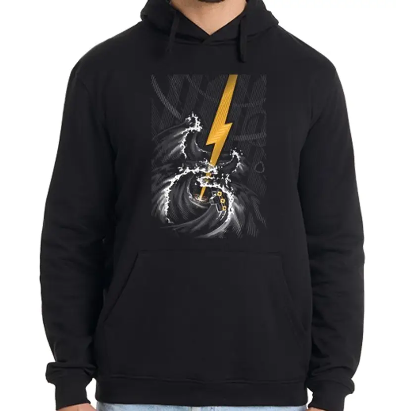 Felpa uomo con cappuccio tempesta di chitarra elettrica