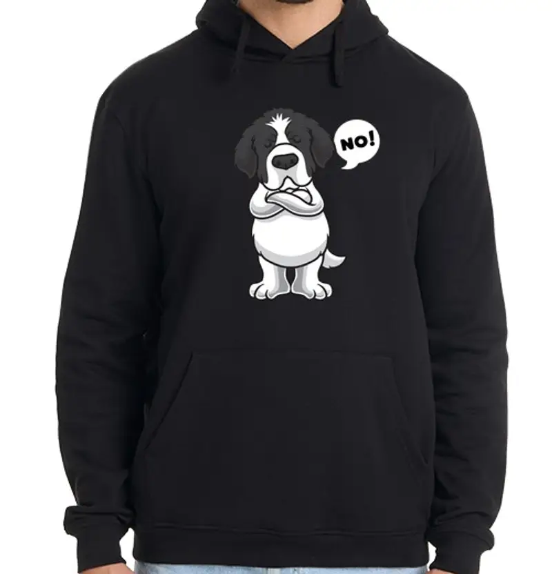 Felpa uomo con cappuccio Terranova ostinato bianco e nero