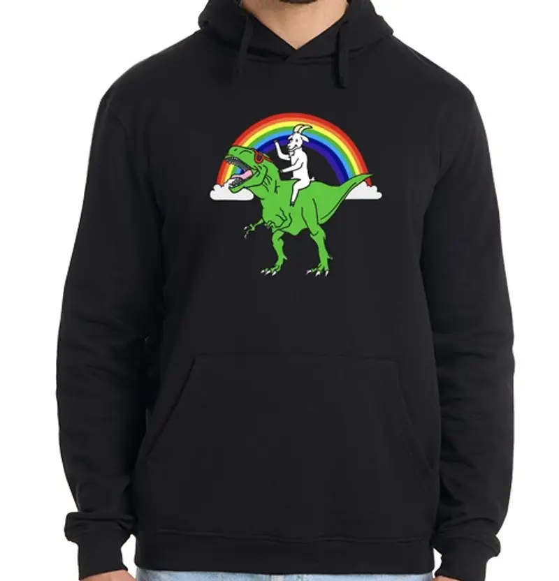Felpa uomo con cappuccio tirannosauro di capra rex pet