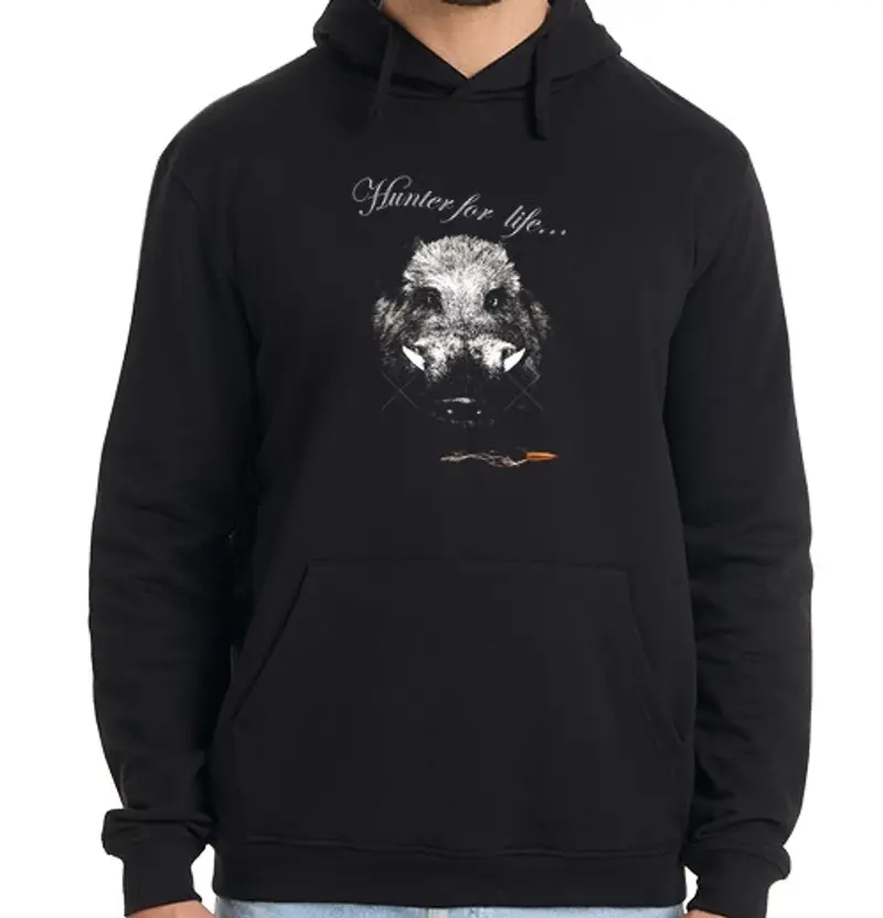 Felpa uomo con cappuccio tirare hunter per life