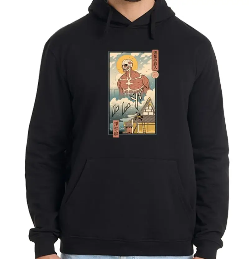 Felpa uomo con cappuccio titano in edo