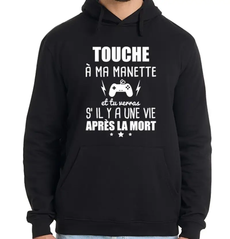 Felpa uomo con cappuccio tocca il mio joystick