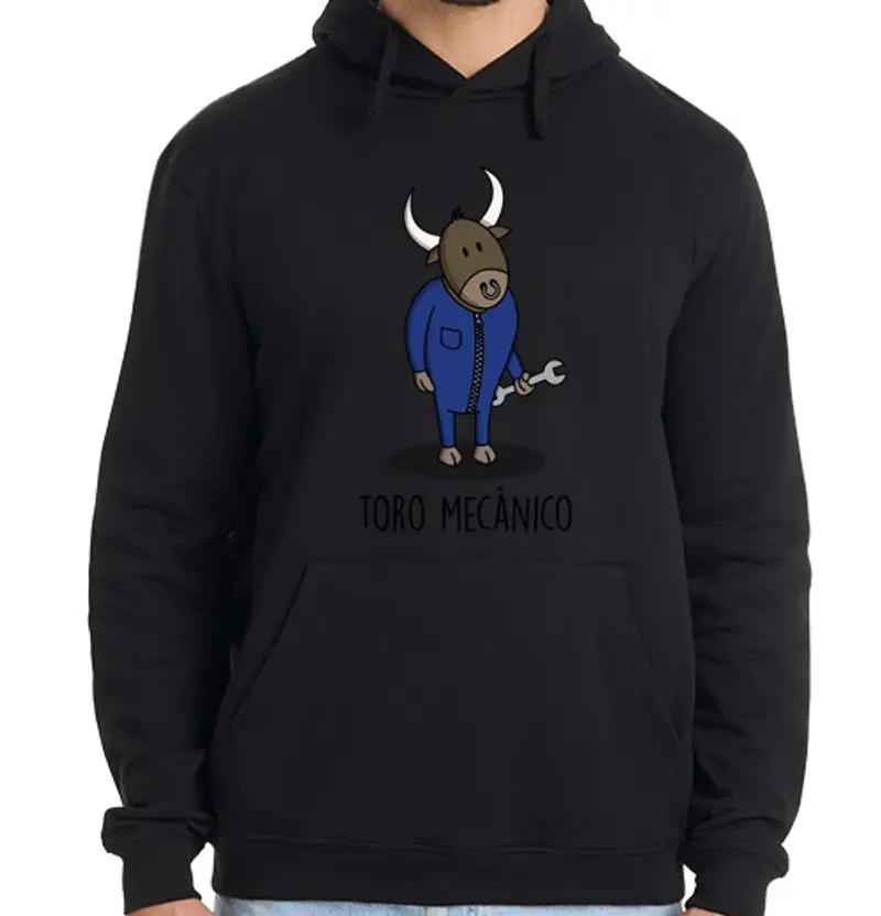 Felpa uomo con cappuccio toro meccanico