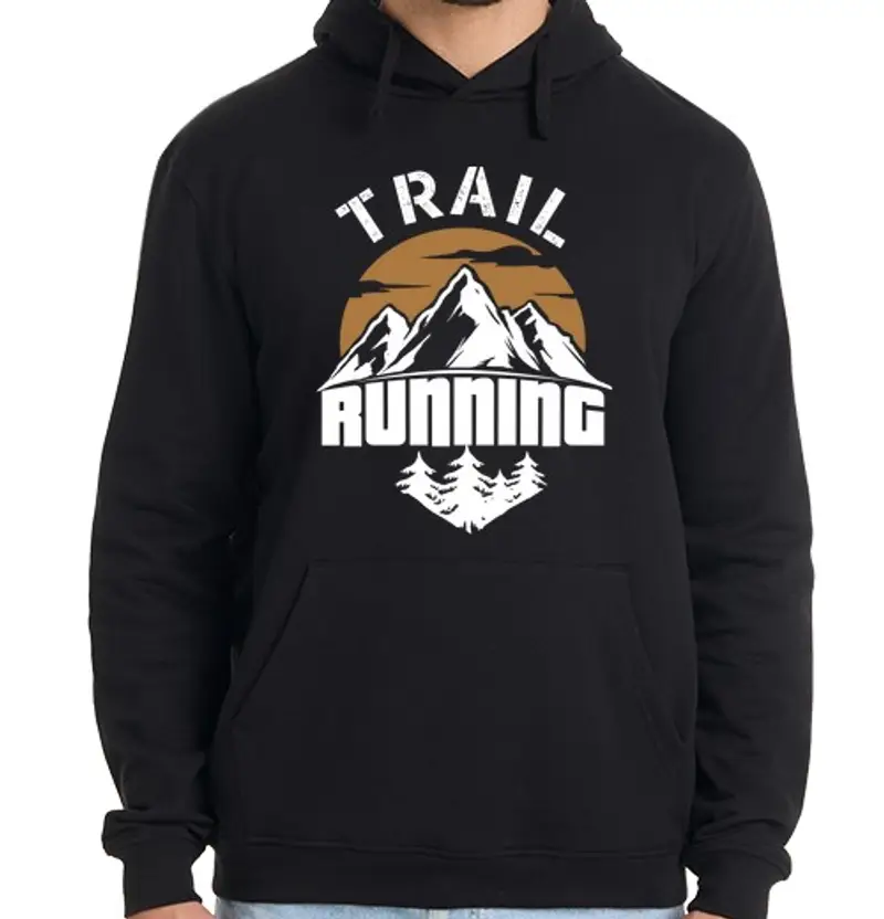 Felpa uomo con cappuccio trail running