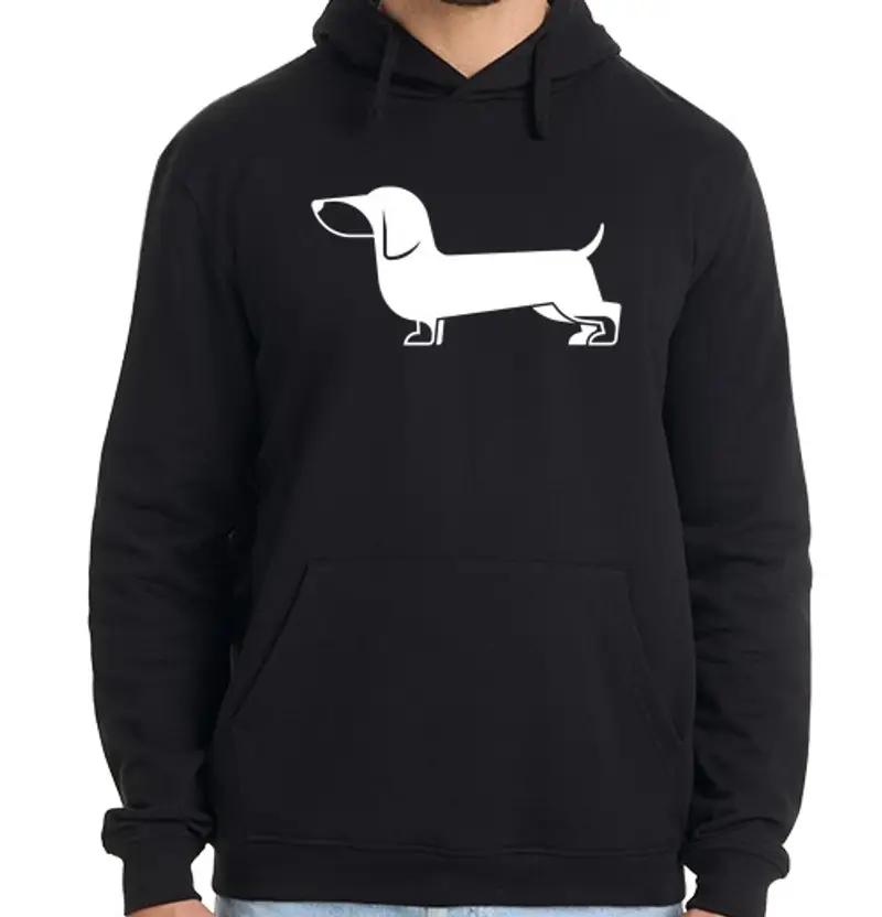 Felpa uomo con cappuccio tras_teckel_white