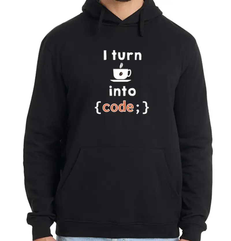 Felpa uomo con cappuccio trasformo c of tasse in code light