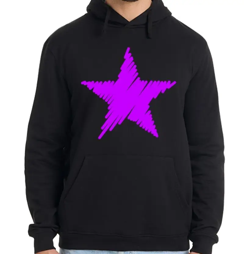 Felpa uomo con cappuccio tratti di stlei viola