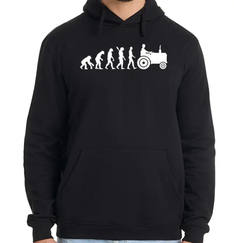 Felpa uomo con cappuccio trattore di evoluzione