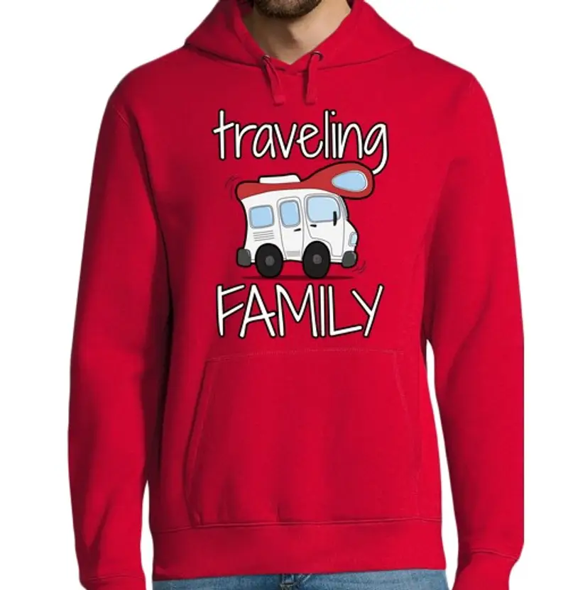 Felpa uomo con cappuccio travel family
