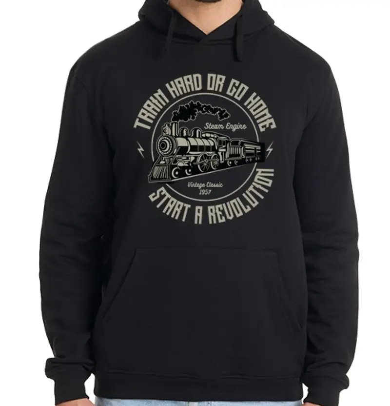 Felpa uomo con cappuccio treno