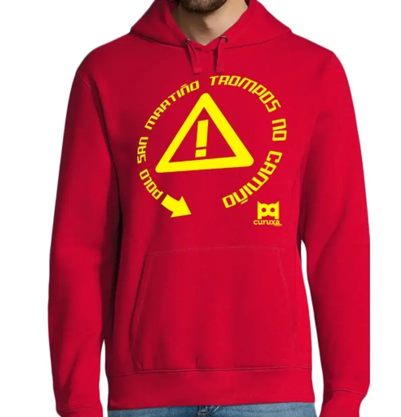 Felpa uomo con cappuccio trompos no maglia ño (a giallo )