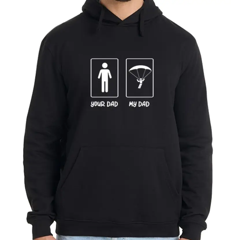 Felpa uomo con cappuccio tuo padre mio padre paracadutista parac