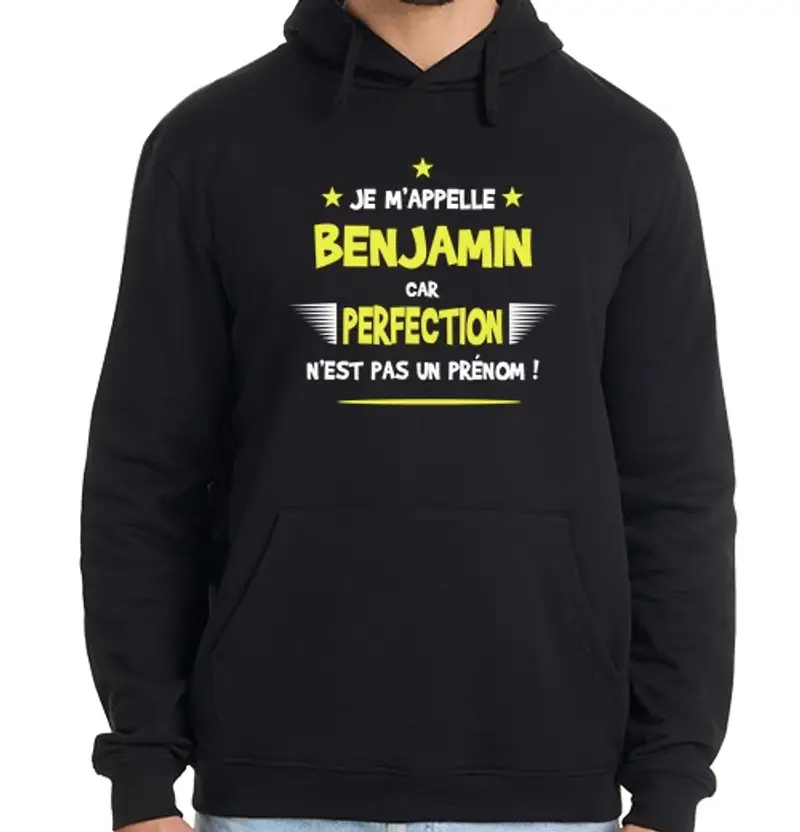 Felpa uomo con cappuccio umorismo Benjamin e regalo divertente