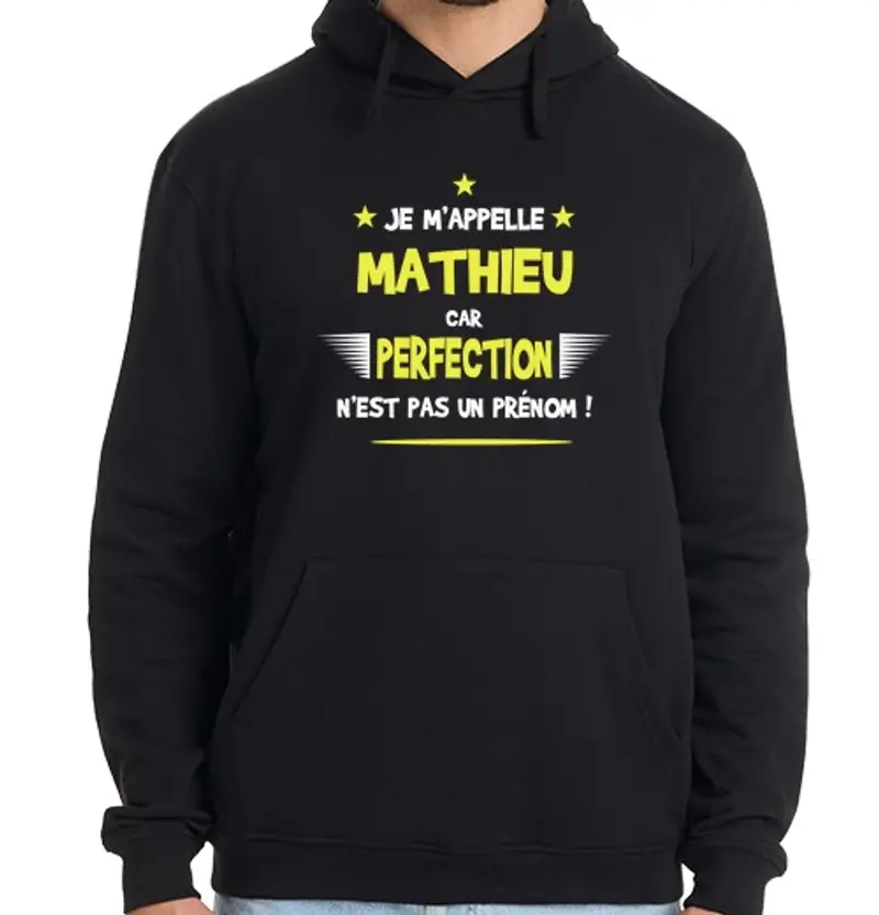 Felpa uomo con cappuccio umorismo mathieu e regalo divertente