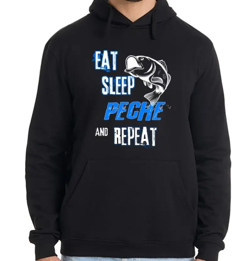 Felpa uomo con cappuccio umorismo regalo di pesca