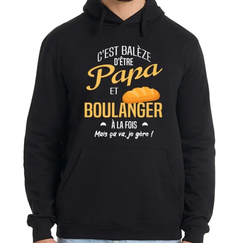 Felpa uomo con cappuccio umorismo regalo fornaio