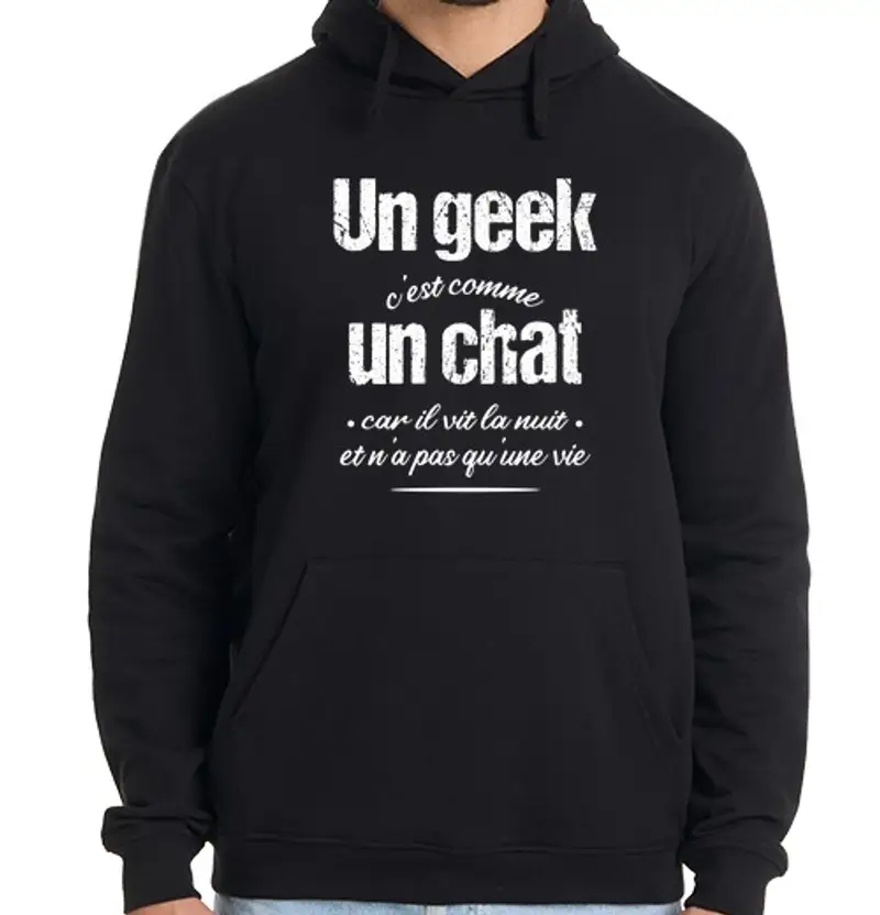 Felpa uomo con cappuccio umorismo regalo geek