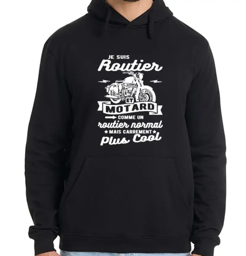 Felpa uomo con cappuccio umorismo su strada e motociclisti
