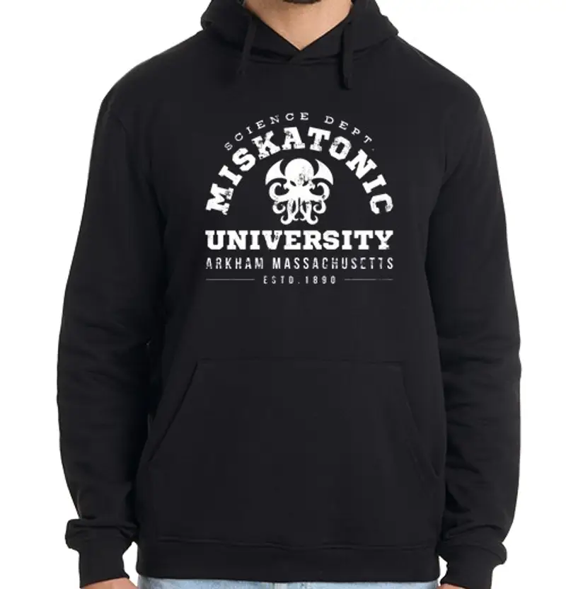 Felpa uomo con cappuccio università miskatonic