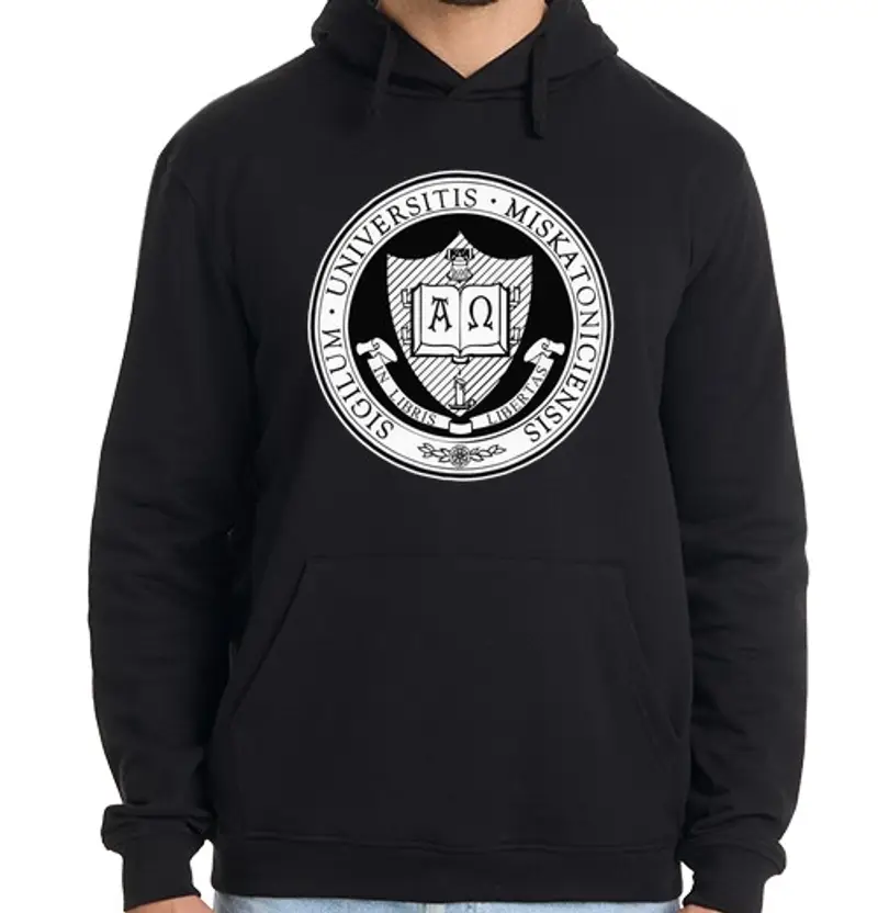 Felpa uomo con cappuccio università miskatonic