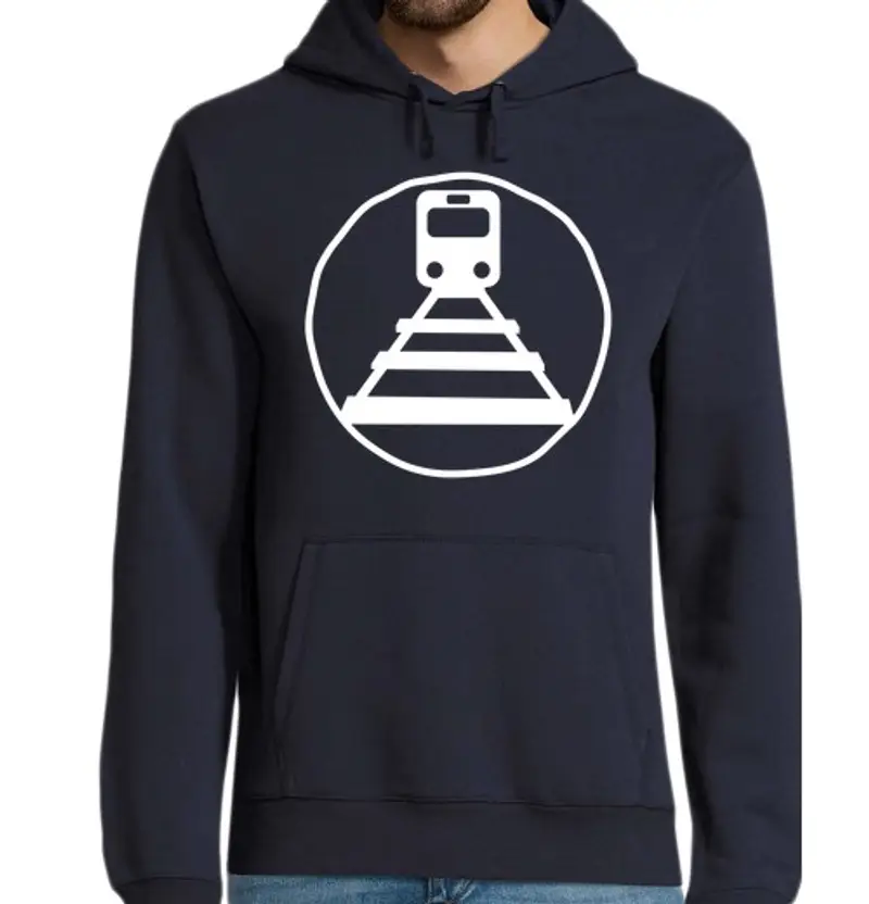 Felpa uomo con cappuccio uno dei treni
