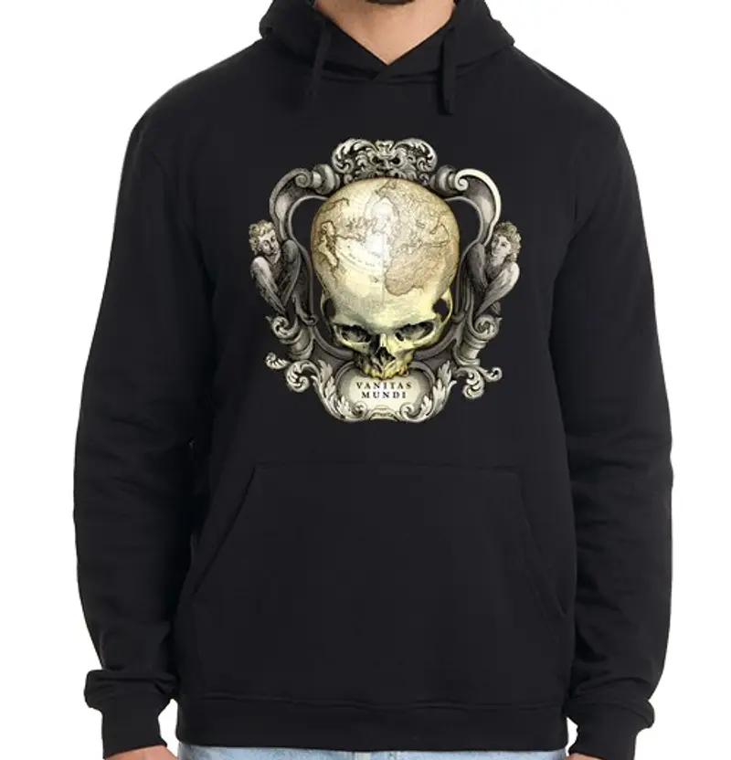 Felpa uomo con cappuccio vanitas mundi (stampa fronte-retro)