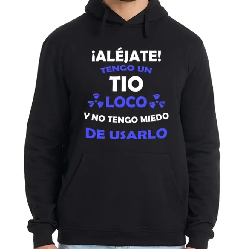 Felpa uomo con cappuccio Vattene ragazzo impazzito che ha paura