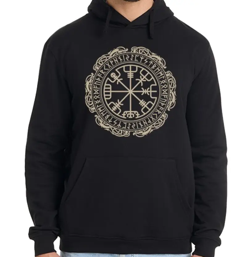 Felpa uomo con cappuccio vegvisir (vi king s)