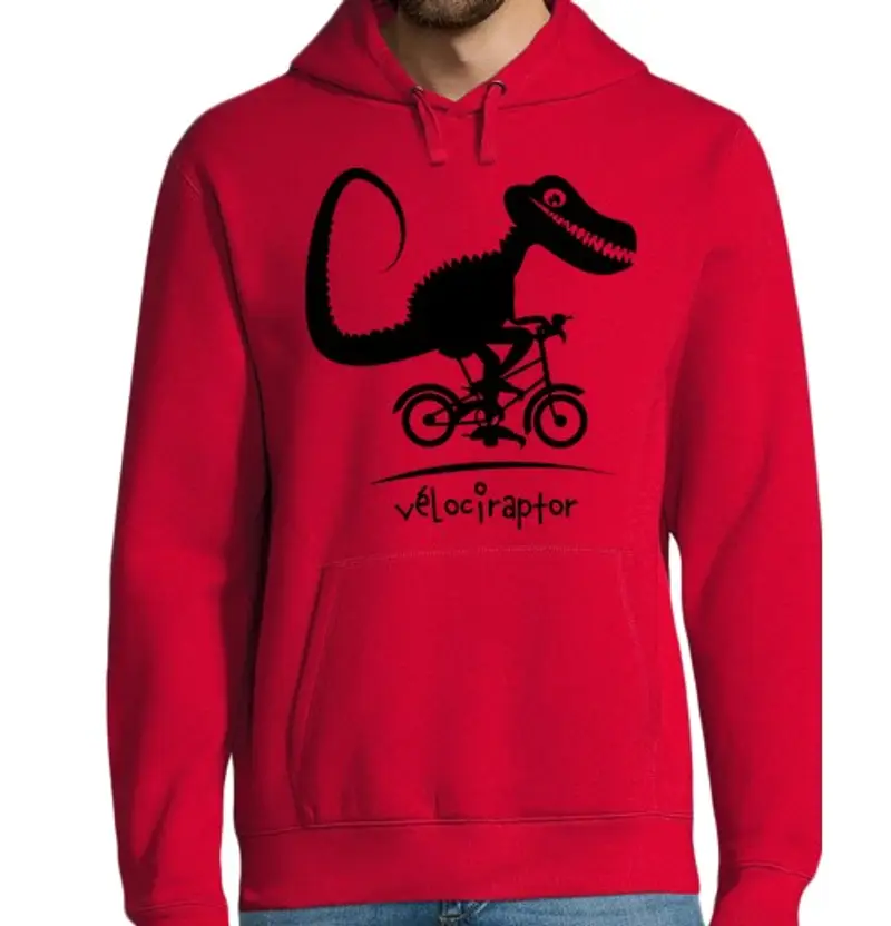 Felpa uomo con cappuccio velociraptor