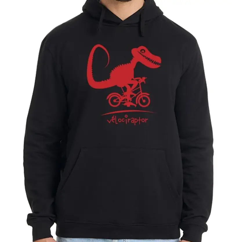 Felpa uomo con cappuccio velociraptor