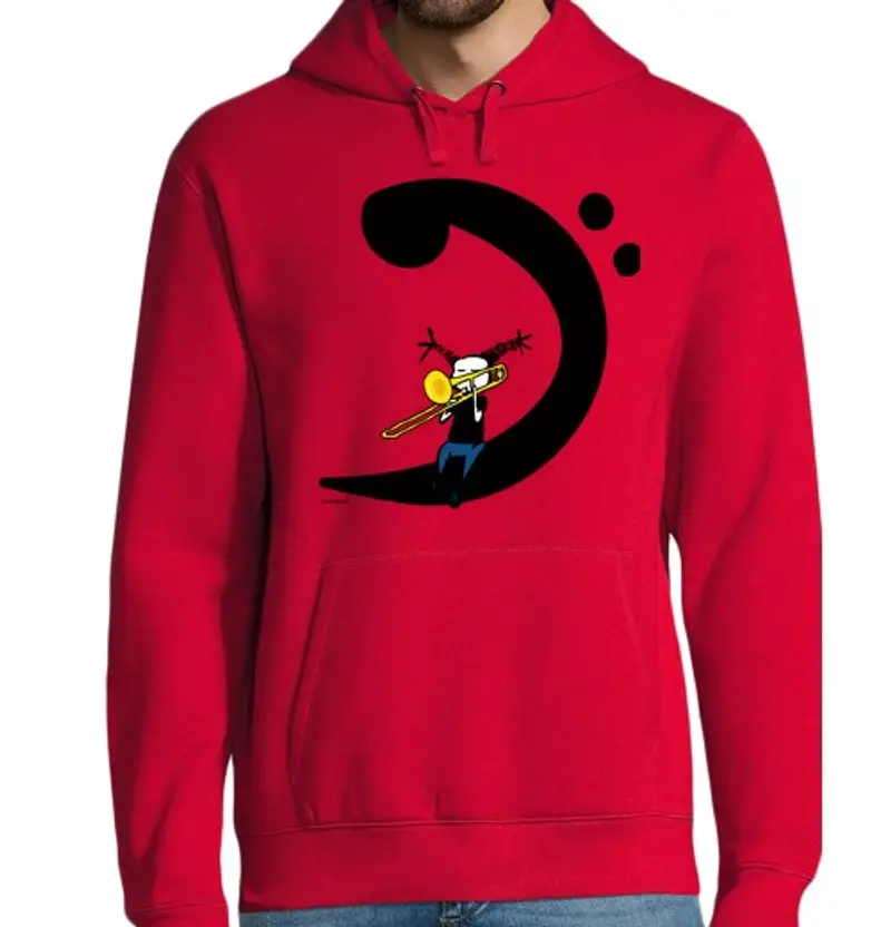Felpa uomo con cappuccio vita trombone
