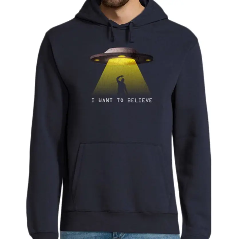 Felpa uomo con cappuccio voglio credere