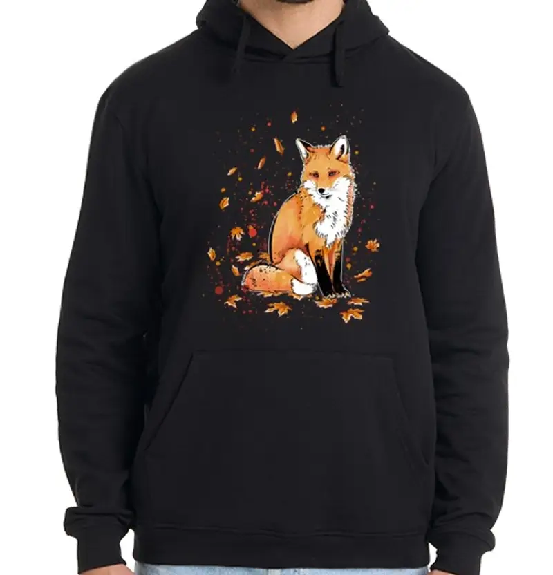 Felpa uomo con cappuccio volpe nlei notte
