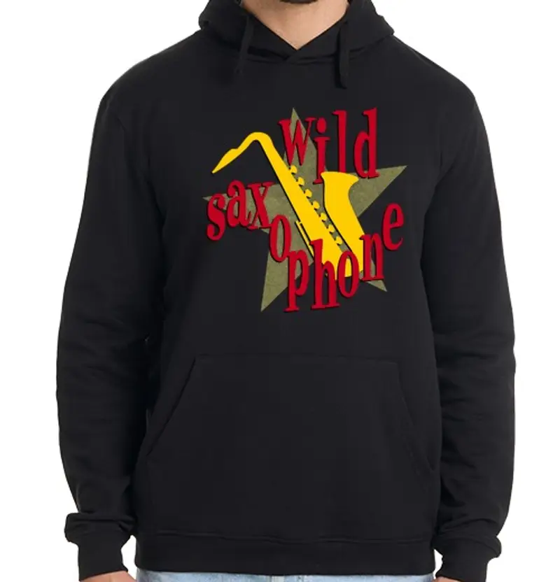 Felpa uomo con cappuccio wild saxoph one