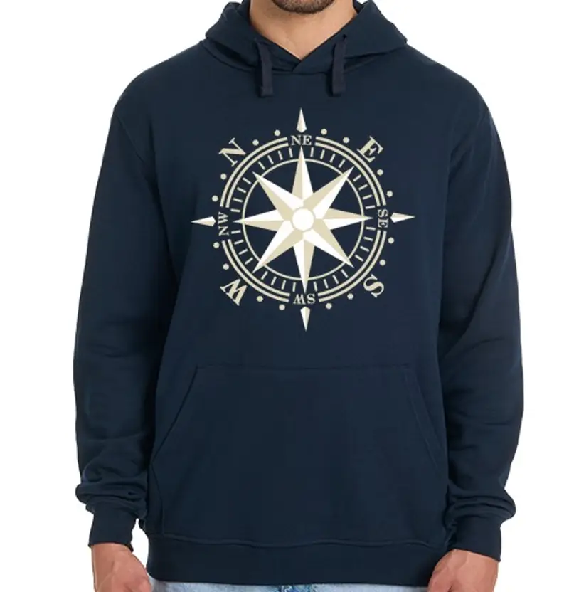 Felpa uomo con cappuccio WIND ROSE