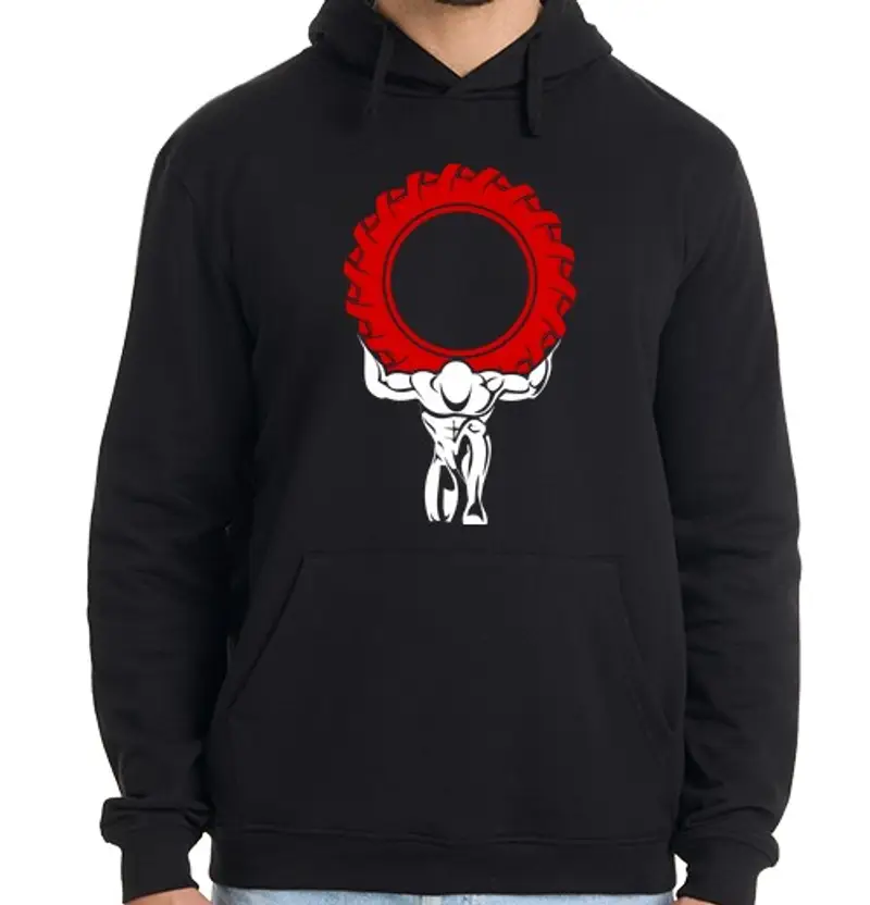 Felpa uomo con cappuccio work hard 2