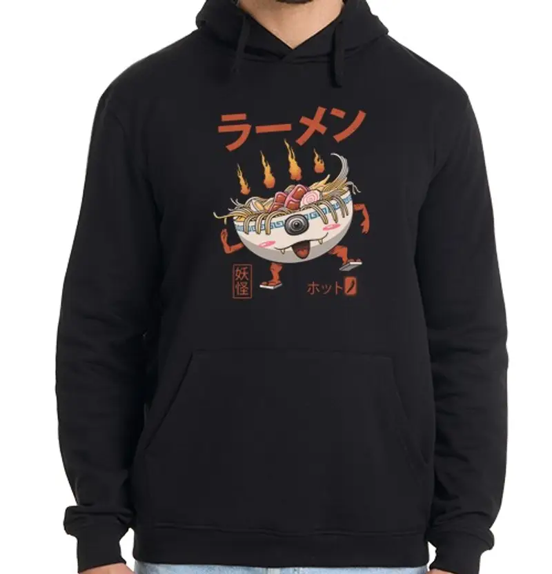 Felpa uomo con cappuccio yokai ramen