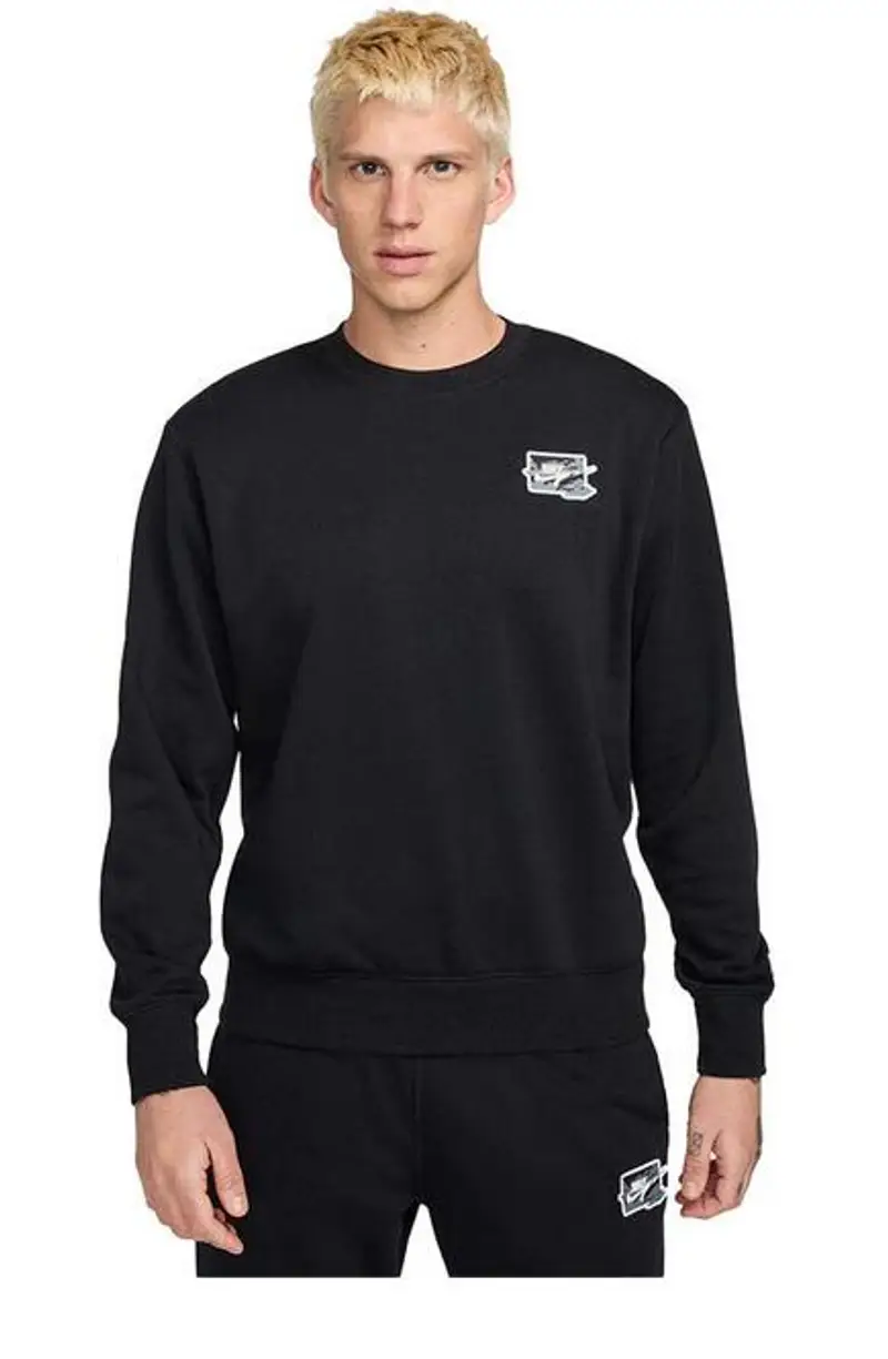 Felpa uomo nike club ft crew bolt - nero |  Nike