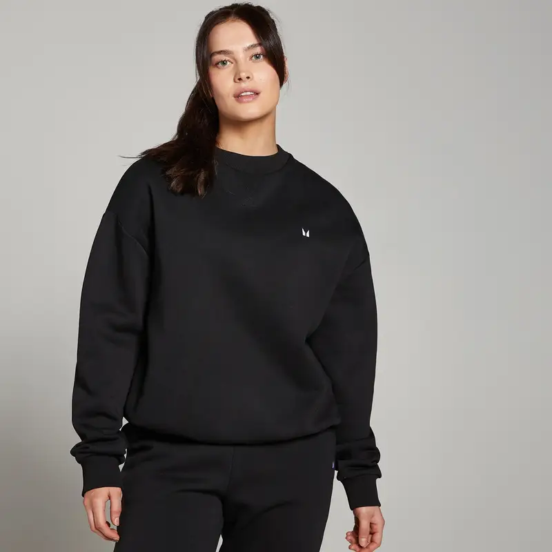 Felpa vestibilità oversize MP Basics da donna - Nera - L