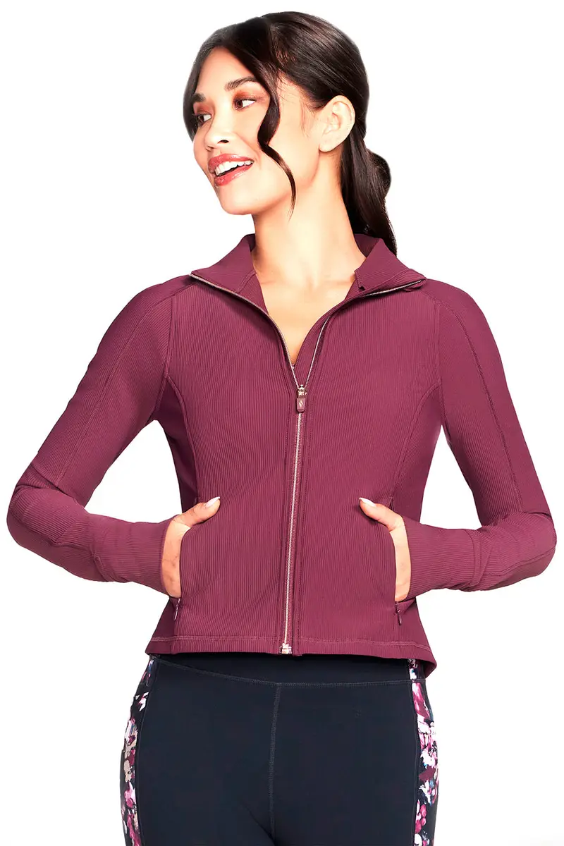 Felpa viola crop a maniche lunghe SKECHERS GO FLEX Rib Jacket miniatura 2