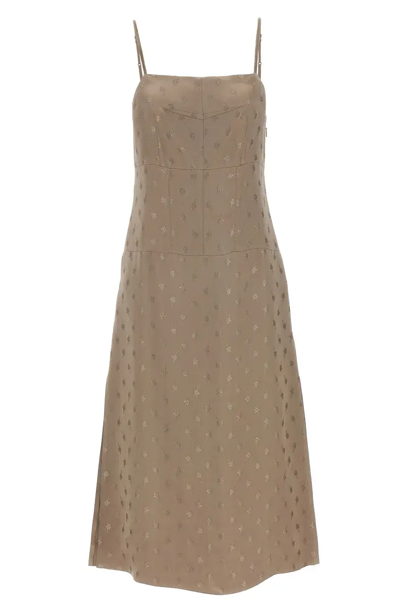 Abito Midi Raso Grigio