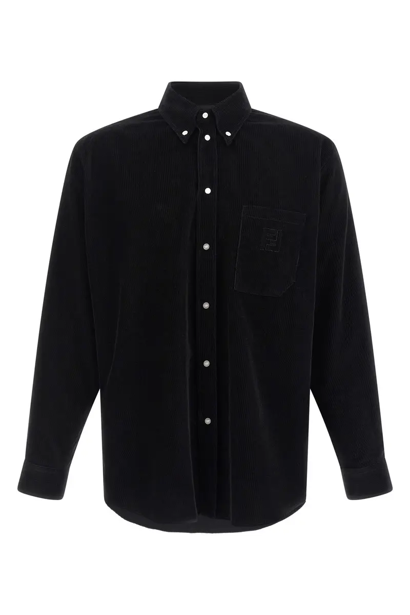 Camicia Velluto A Coste Nero