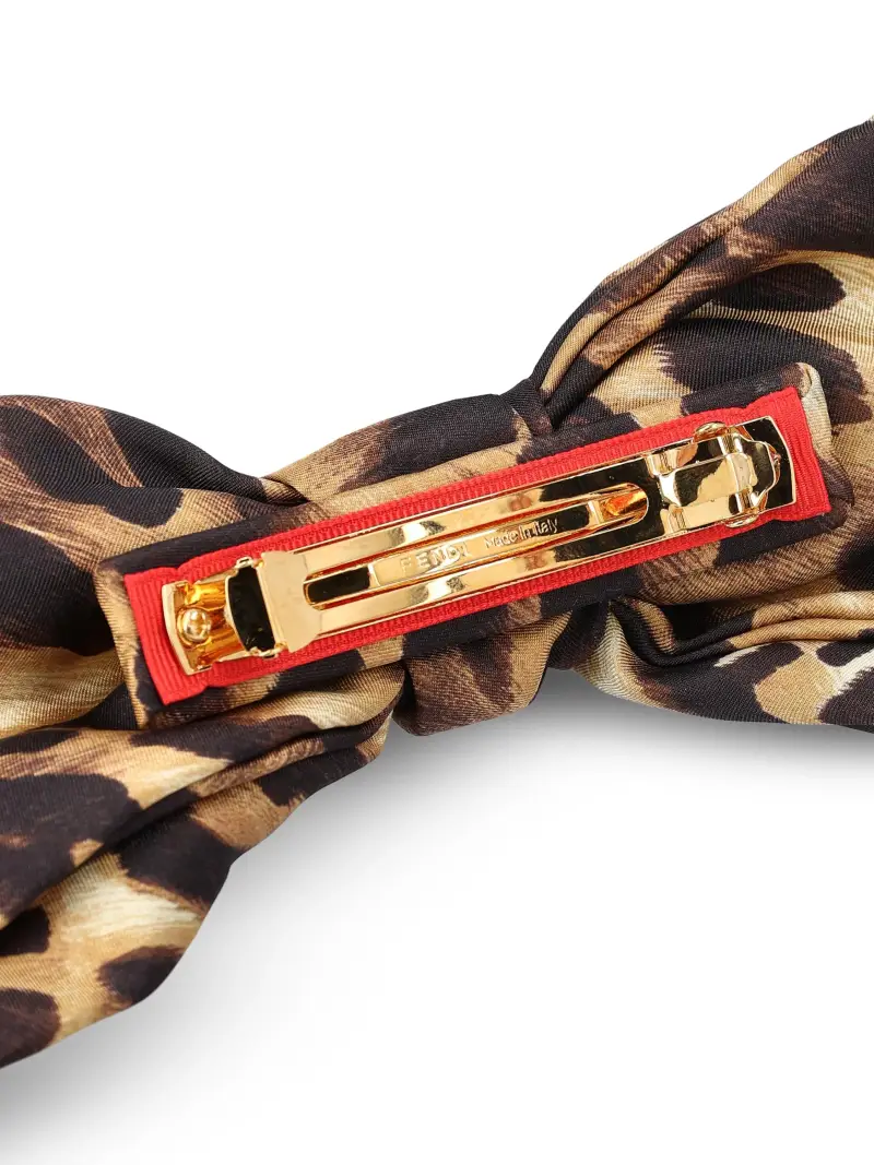 Fermaglio Per Capelli In Seta MARRONE miniatura 2