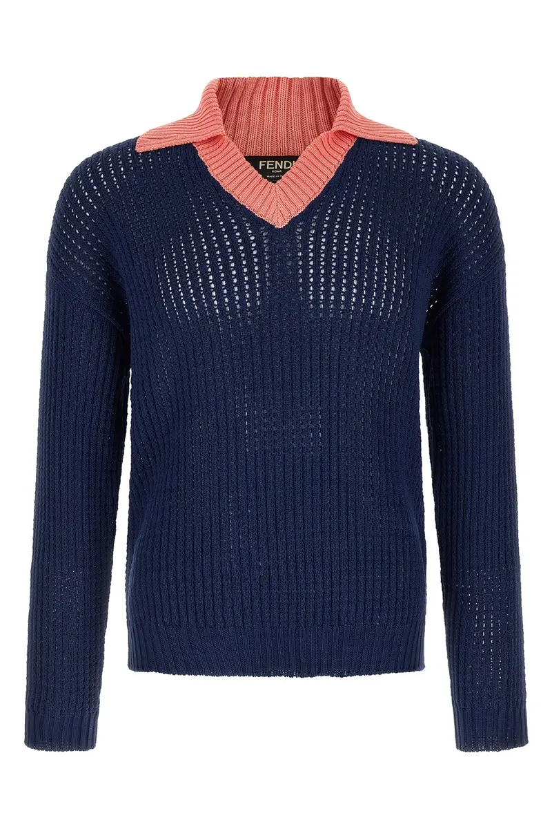 Maglia Trecce Cablé Blu