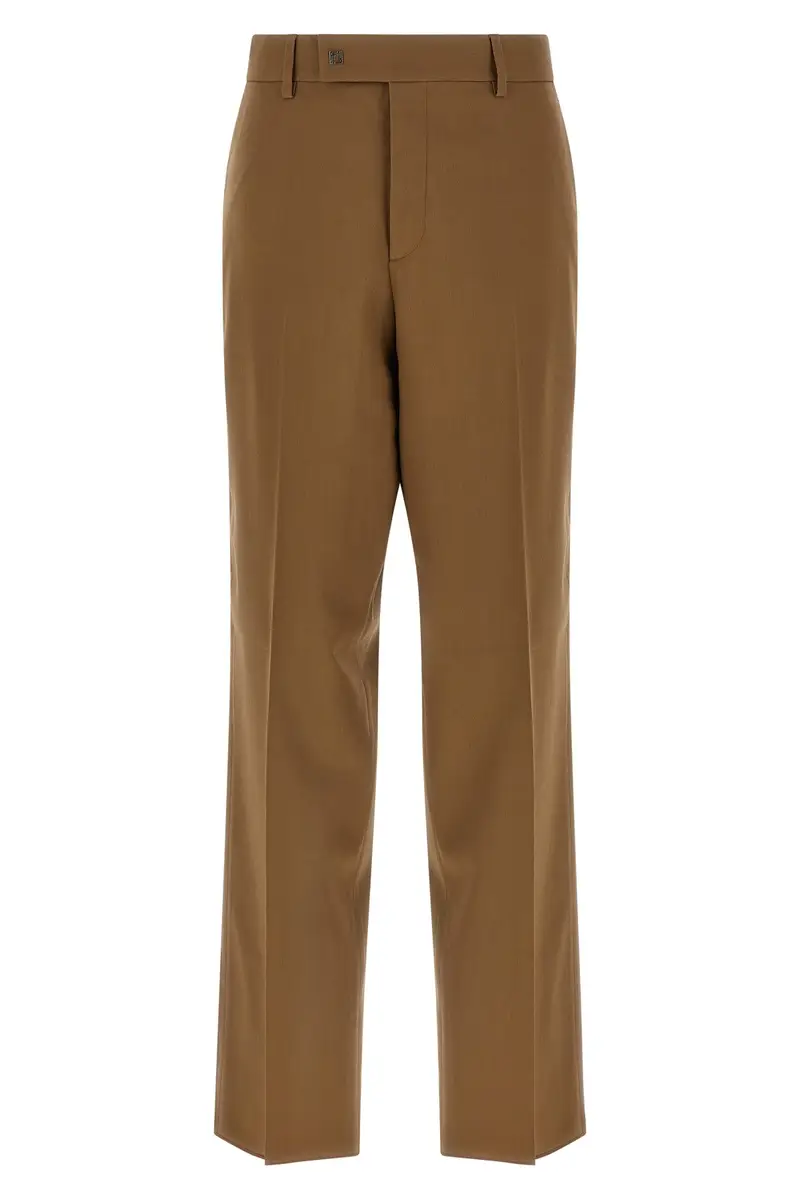 Pantalone Gabardina Di Lana Marrone