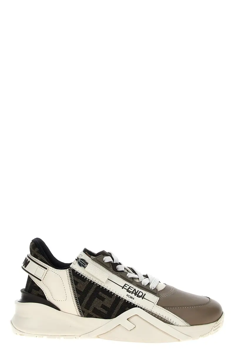 Fendi Sneakers Flow Multi in pelle con dettagli jacquard