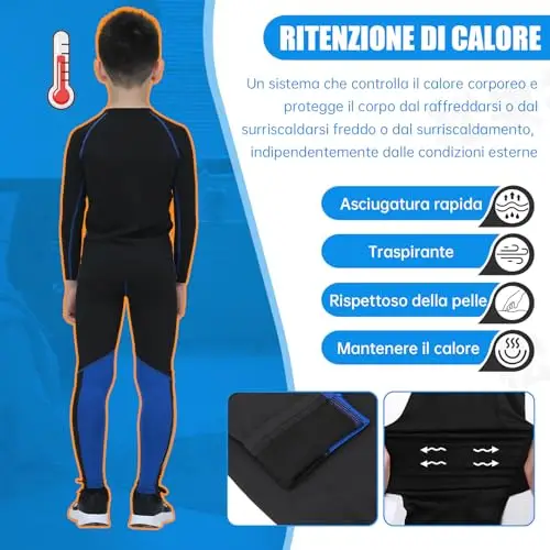 Fengzio Maglia Termica Bambino Intimo Termico Bambino Pantaloni Termici Bambina Funzione Base Layer Riscaldante miniatura 3