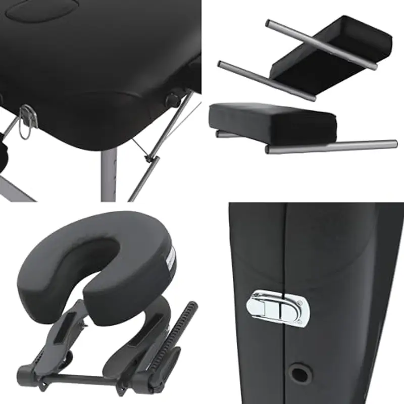 FENIXSHOP24 LETTINO MASSAGGIO PROFESSIONALE 2 ZONE IN ALLUMINIO PORTATILE RICHIUDIBILE - PER ESTETISTA miniatura 3