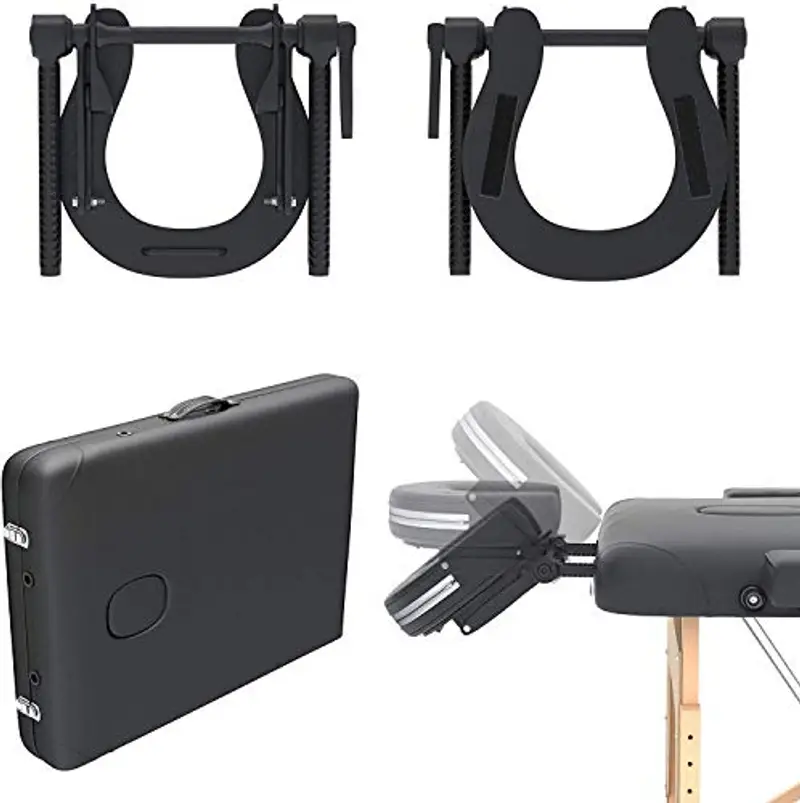 FENIXSHOP24 LETTINO MASSAGGIO PROFESSIONALE 2 ZONE - LETTINO MASSAGGI, LETTINO ESTETISTA FISIOTERAPIA, TATTOO, IN LEGNO PORTATILE RICHIUDIBILE COD-12 (NERO) miniatura 3