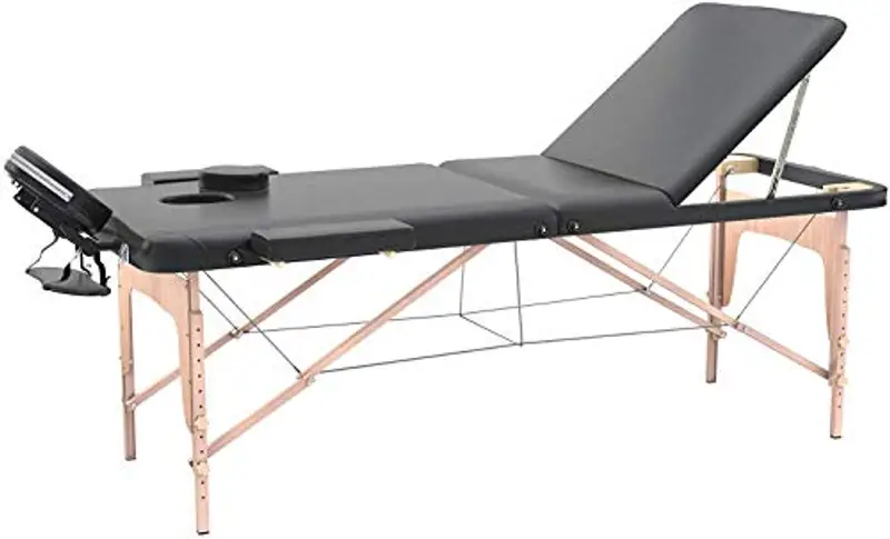 FENIXSHOP24 - LETTINO MASSAGGIO PROFESSIONALE 3 ZONE IN LEGNO PORTATILE E PIEGHEVOLE COD miniatura 2